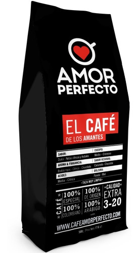 Imagen 1 de 6 de Café Grano Amor Perfecto X 500grs. 100% Café (sin Azucar)