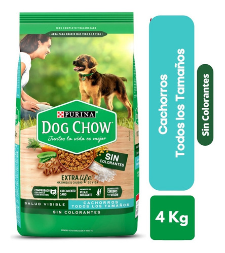 Alimento Para Perro Cachorro Dog Chow Sin Colorante 4 Kg