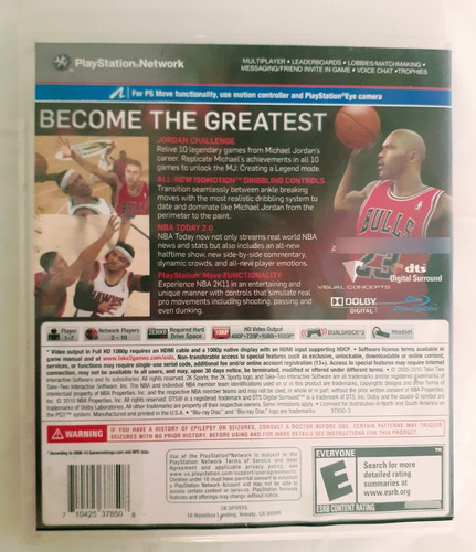 Nba 2k11 - Ps3 - Play Station 3 - Jordan Edition (Usado)