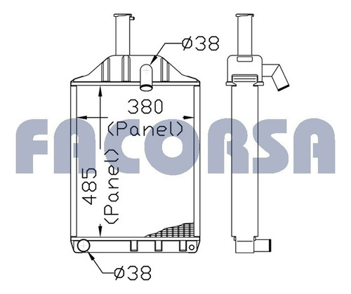 Radiador Tractor Massey Ferguson 1075 / 1175 / 255 / 265