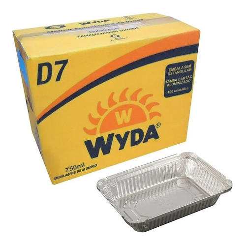 Embalagem Retangular De Alumínio 750 Ml Wyda C/100 Und - D 7