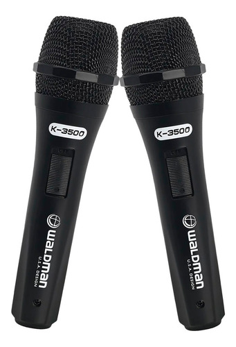 Kit 2 Microfone Dinâmico Cardióide Waldman Karaoke K-3500