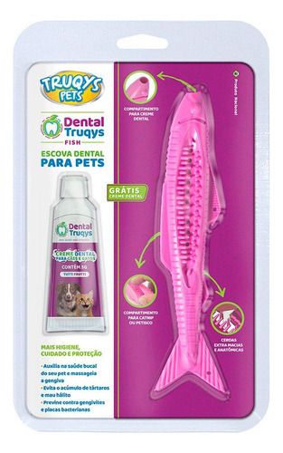 Brinquedo Dental Fish Rosa Para Cães E Gatos - Tam. Único