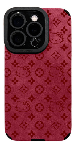 Funda De Teléfono Para iPhone Pattern Kt Cat Chain 16 Pro 15 Faux Le