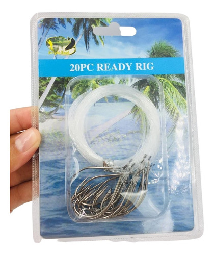 Kit 20  Anzol Com Linha Para Pesca E Montagem De Armadilhas