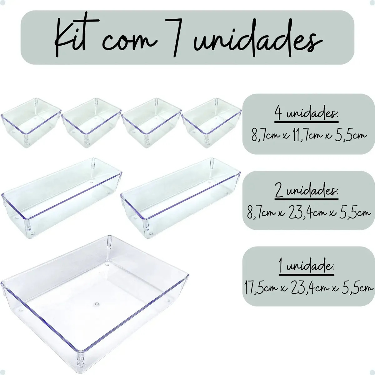 Plastutti Kit 7 Organizador Acrílico Gaveta Modular Multiuso — miniatura 2