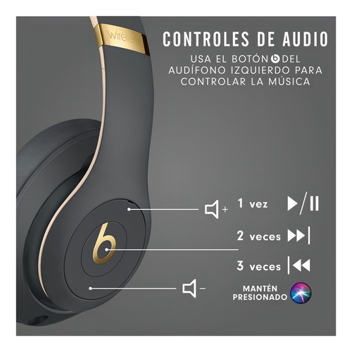 Yakk Audífonos Beats Studio³ Wireless - Shadow Gray