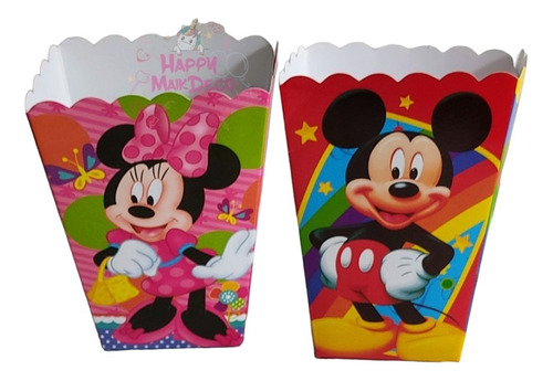 Cajitas Crispeteras Minnie Mickey Mouse Fiesta Día Del Niño 