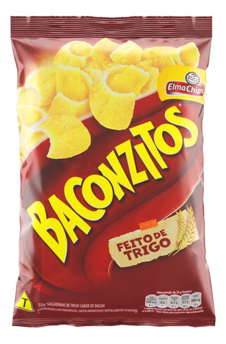 Salgadinho de Trigo Elma Chips Baconzitos bacon 55 g