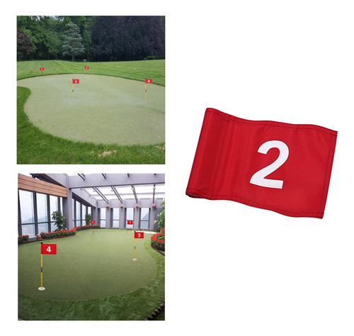 2 Banderas De Golf Con Bandera De Pin Insertada En Tubo, 2