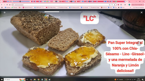 Pan Integral Cub/ Chia Sesamo Lino ,girasol De 700 Gr Aprox