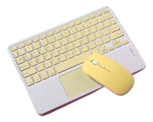 Teclado Sem Fio Laranja & Branco - Conectividade Bluetooth