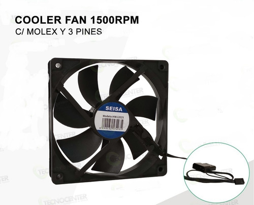 Imagen 3 de 5 de Ventilador Cooler Fan 120mm 12x12 1200rpm Fuente/motherboard