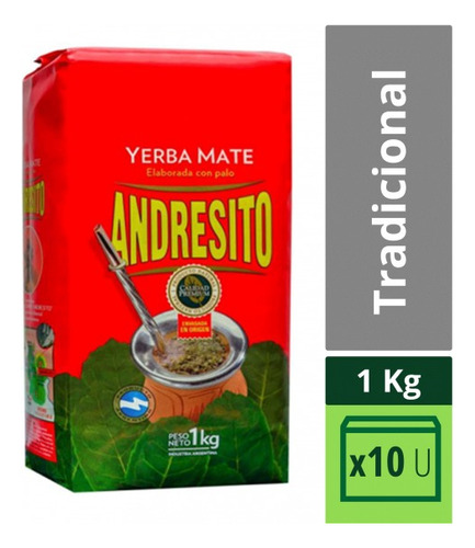 Yerba Mate Andresito 1kg X10 Unidades