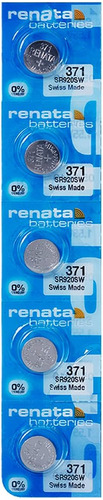 Renata 371 - Batería Para Reloj Sr920sw - Tira De 5 Baterías