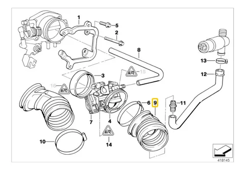 Manguera De Admisión Para Bmw Serie 3 E36 328i M52