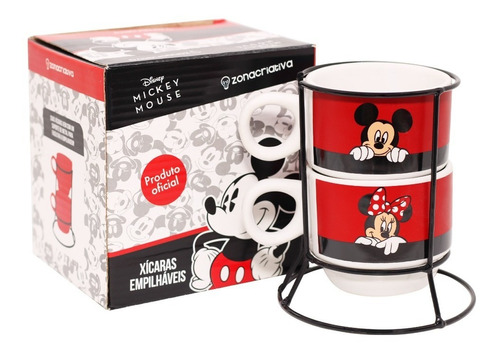 Kit 2 Canecas Empilháveis Mickey E Minnie - Disney Original