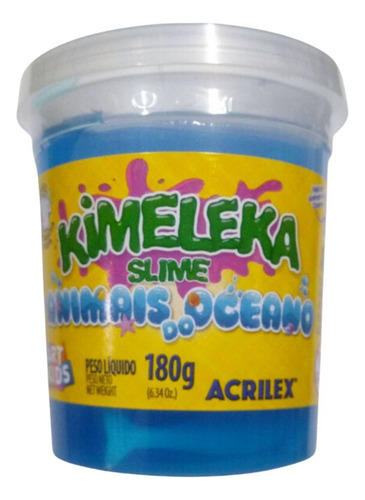 Slime Kimeleka Animais Oceano 180g Azul Acrilex