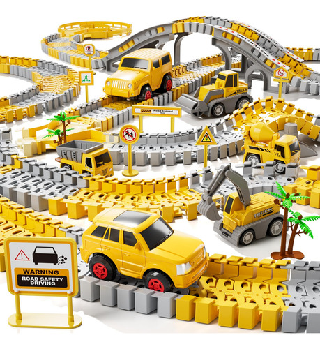 Juguetes De Construcción Ihaha Race Tracks 236 Piezas Con 6