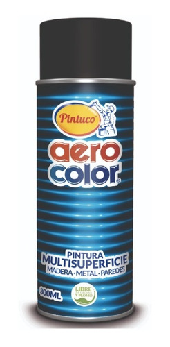 Pintura Aerosol Negro Brillante Pintuco Aero Color 300ml