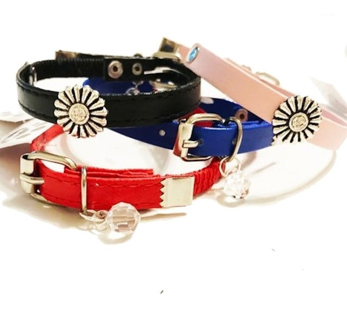 Collar Gatos Waw Pet Florecitas Elastizable Campanita 