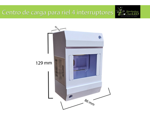 3 Pack Centro De Carga Riel Din Difus Plástico 4 Polos Gris