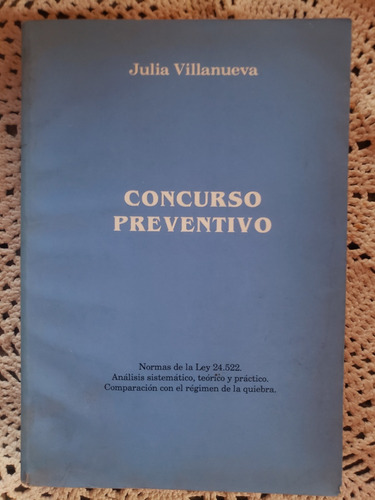 Libro Concurso Preventivo , Usado, Julia Villanueva  