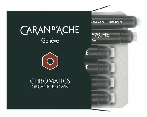 Cartucho De Tinta Caran D Ache Organic Brown 6 Unidades Tinta Cafe Exterior Café