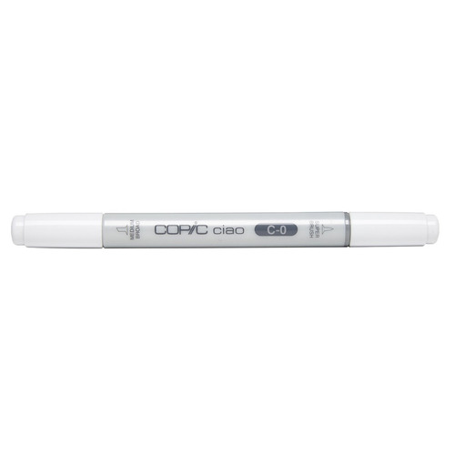 Copic Markers C0 Ciao With Replaceable Nib, Cool Gray, No.0