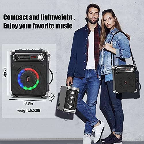 Jauyxian Altavoz Bluetooth Con Dos Micrófonos Inalámbricos,