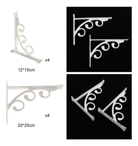 8 Pcs Suportes De Prateleira De Parede Em Forma De L