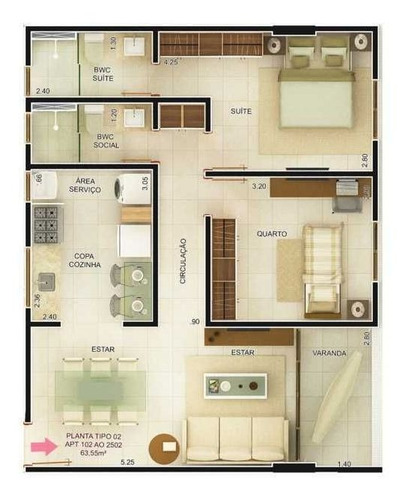 Imagem 11 de 13 de Apartamento À Venda, 63 M² Por R$ 358.000,00 - Estados - João Pessoa/pb - Ap0512