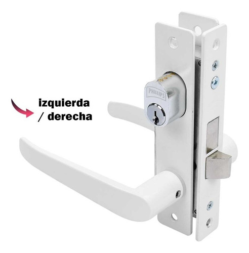 Cerradura Para Perfiles De Aluminio Phillips 510t Der/izq Color Blanco