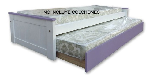 Diván Doble Carrito Rueda Cama Pino Macizo Envio Sin Cargo* 2 Colores Elección