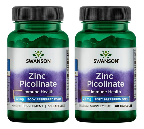 Picolinato De Zinc 22mg 60cap Pack 2x Envio Gratis