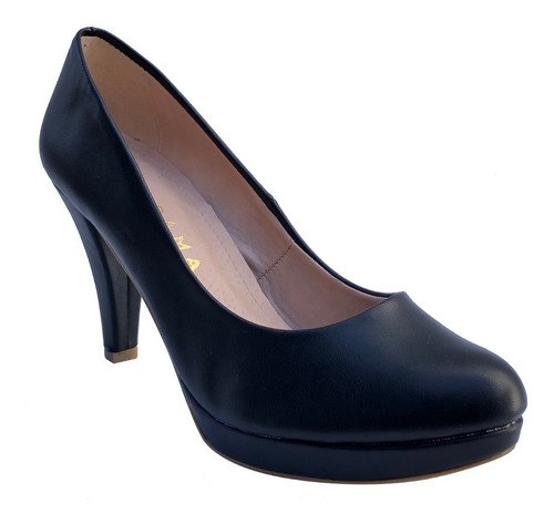 Imagen 1 de 10 de Zapatos Cerrado Negro Moda Tacón Perfecto Mujer