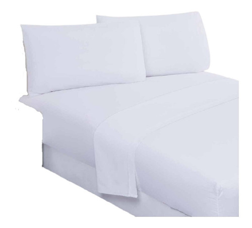 Juego Sábanas Bambú Cama Matrimonial Ligero Blanco Concord