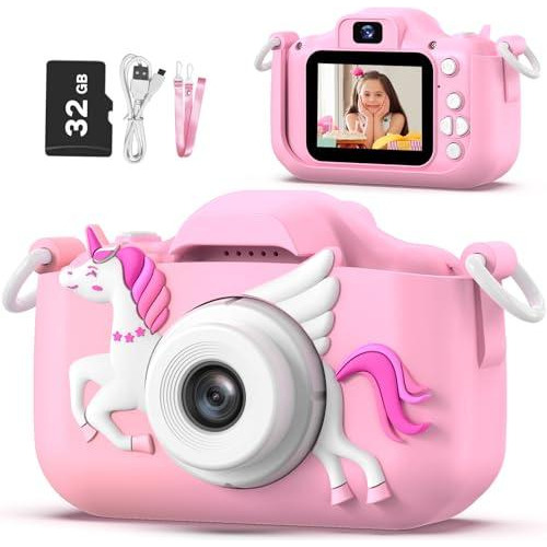 Cámara Infantil De Selfie Outuvas De Unicornio Color Rosa