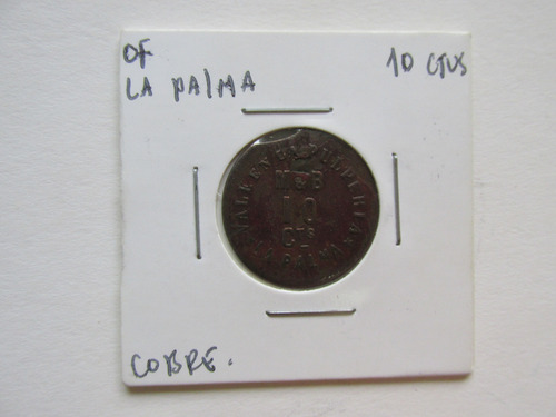 Antigua Ficha Salitrera Of La Palma Vale $ 10 Ctvs Escasa (Usado)