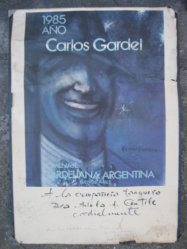Afiche Poster Homenaje A Carlos Gardel, 1985