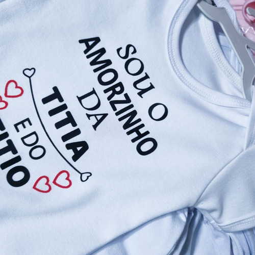 Body Personalizado Bebe / Frase Titia E Titio / 100% Algodão