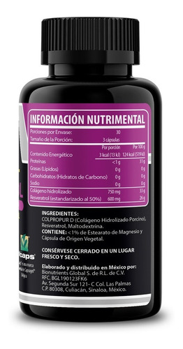 Suplemento en cápsula Wellthy Colágeno