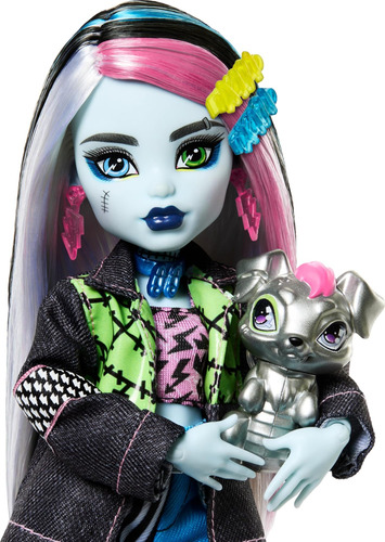 Boneca Monster High Frankie Stein Em Jaqueta Jeans E Shorts,