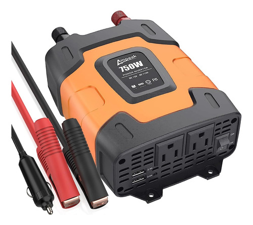 Inversor De Corriente Ampeak Pro 750w Doble Usb 12v A 110v