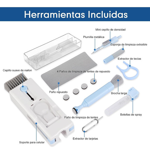 Kit Portatil Cepillo Limpiador Teclado Tablet Multiusos