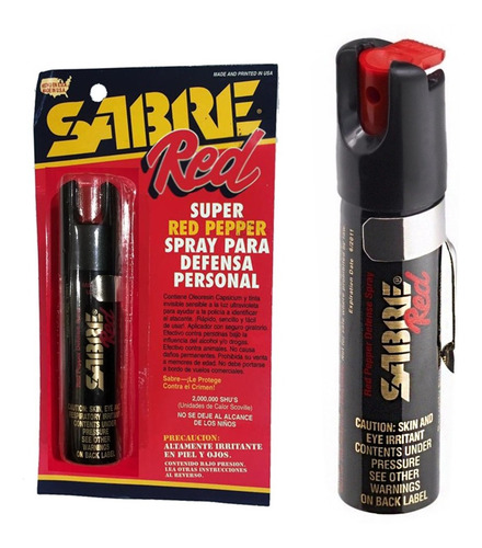 Imagen 4 de 10 de Gas Pimienta Sabre Red 22 Gr Paralizante Usa Defensa