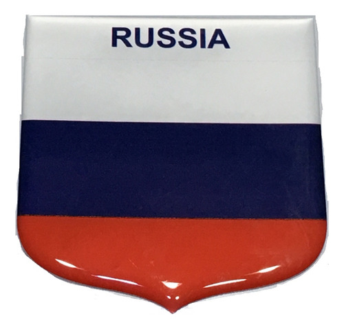 Adesivo Resinado Em Escudo Da Bandeira Da Rússia