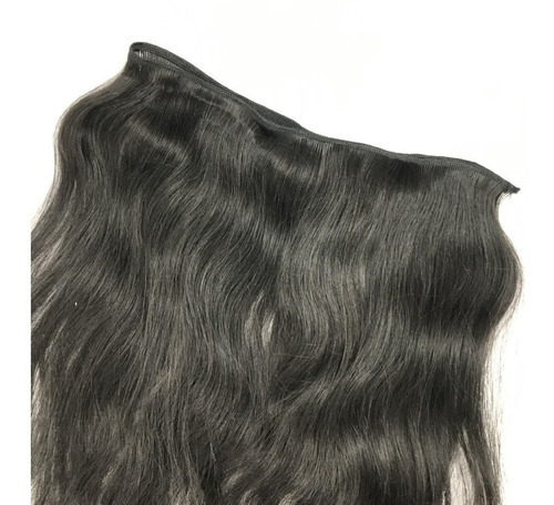 Cabelo 100% Humano Liso Ondulado Em Tela Castanho 40cm 100g. Cor Castanho