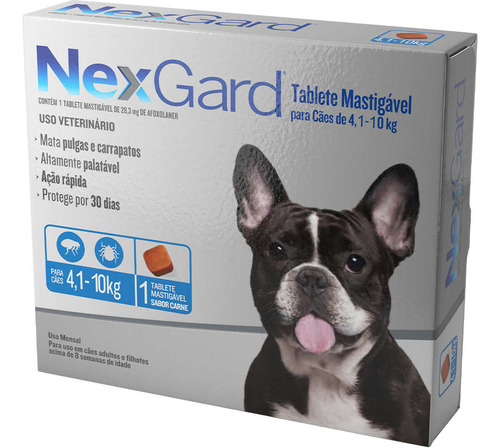 Anti Pulgas Carrapatos Nexgard 4 A 10 Kg Seu Pet Dog