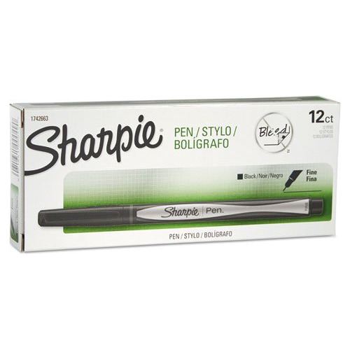 Sharpie Juego Boligrafo Fine Point Azul 12-count Negro